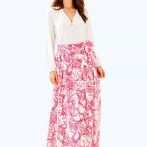 Lilly Pulitzer X Goop Maxi Skirt Kiss Kiss Cameo White 💖HOLY GRAIL💖
